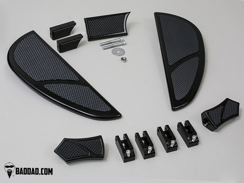 Bad Dad Floorboard Kit 992 Black Harley | rotationwheels.com