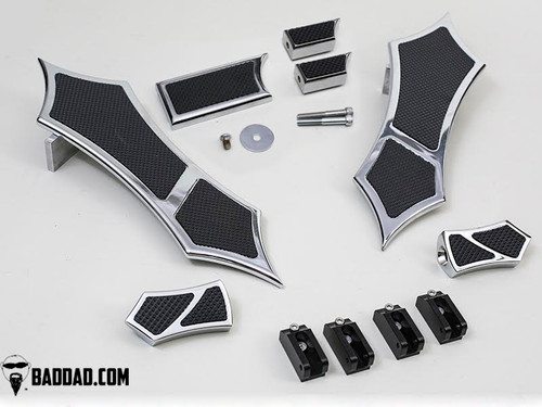 Bad Dad Floorboard Kit 992 Black Harley | rotationwheels.com