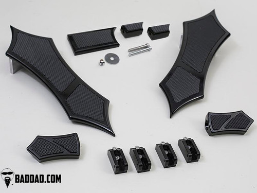 Bad Dad Floorboard Kit 992 Black Harley | rotationwheels.com
