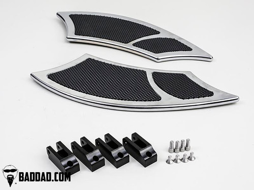Bad Dad Front Floorboards 992 Black Harley | rotationwheels.com