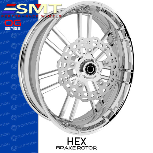 【新品】OMMO CIRCLE CUT BLOCKING KT TOP SMT Machining OG11 Knockout Chrome Custom Motorcycle Wheel