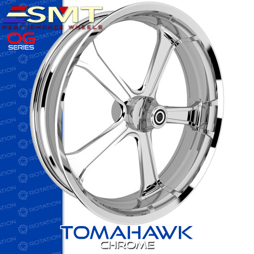 SMT Machining OG13 Tomahawk Chrome Harley Wheel | rotationwheels.com