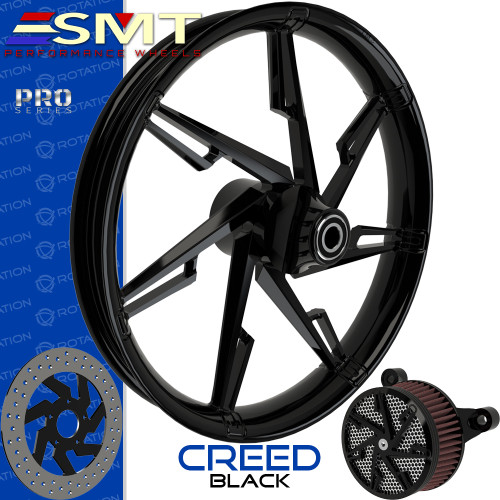 SMT Machining Creed Gloss Black Custom Motorcycle Wheel SMT Machining Creed Gloss Black Custom Motorcycle Wheel