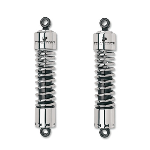 Progressive Suspension 412 Chrome Rear Shocks Harley Touring