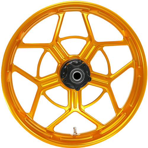 Arlen Ness Speed 5 Gold Harley Wheel | rotationwheels.com