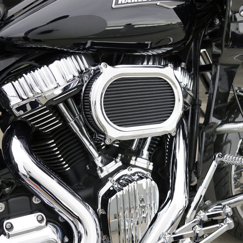 Arlen Ness Oval Stage 2 M8 Air Cleaner Chrome Harley
