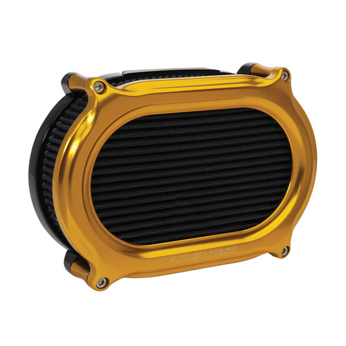 Arlen Ness Oval Stage 2 M8 Air Cleaner Gold Arlen Ness Oval Stage 2 M8 Air Cleaner Gold