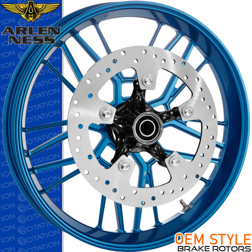 Arlen Ness Split Spoke Blue Harley Wheel | rotationwheels.com
