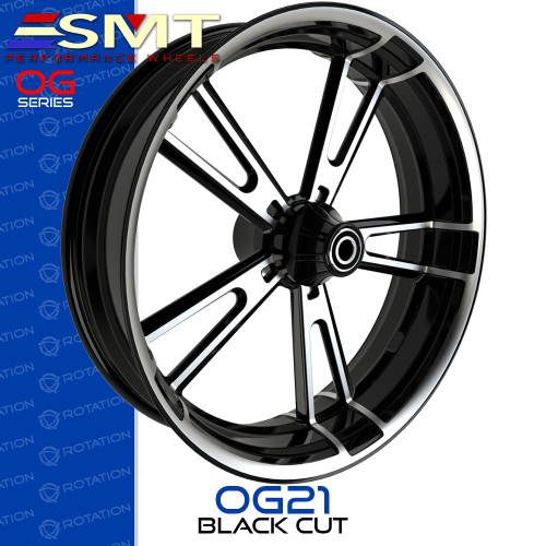 SMT Machining OG21 Black Cut Custom Motorcycle Wheel SMT Machining OG21 Black Cut Custom Motorcycle Wheel