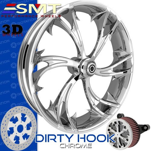 SMT Machining Dirty Hooker 3D Chrome Custom Motorcycle Wheel SMT Machining Dirty Hooker 3D Chrome Custom Motorcycle Wheel