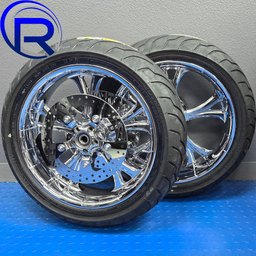 18" 18" FAT TIRE Titan Chrome Wheels Tires Rotors Package 09+ Baggers HOT DEAL! 18" 18" FAT TIRE Titan Chrome Wheels Tires Rotors Package 09+ Baggers HOT DEAL!