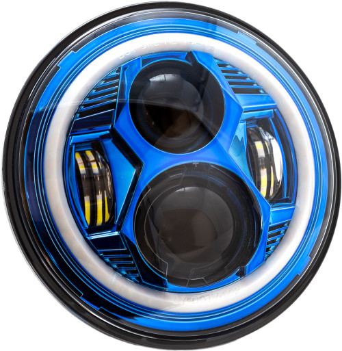 Letric Lighting 7" Blue Halo LED Headlight for Harley HOT DEAL! (LLC-CC-7B-HD)