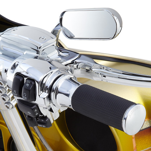 Arlen Ness Mini-Oval Micro Mirror Chrome Harley | rotationwheels.com