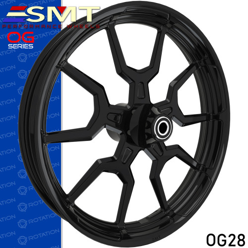 SMT Machining OG28 Gloss Black Custom Motorcycle Wheel