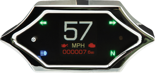 Dakota Digital Handlebar Mount Speedometer with Signals Oval
