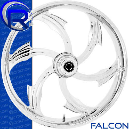 Rotation Falcon Chrome Custom Motorcycle Wheel
