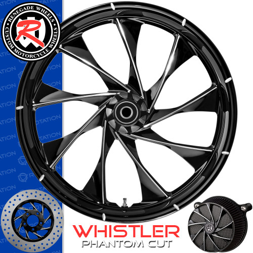 Renegade Wheels Whistler Phantom Cut Custom Motorcycle Wheel
