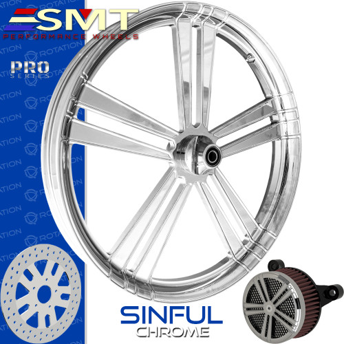 SMT Machining  Sinful Chrome Custom Motorcycle Wheel Package SMT Machining  Sinful Chrome Custom Motorcycle Wheel Package