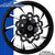 Coastal Moto Hurricane Black Cut Custom Motorcycle Wheel with Lyndall Enforcer Rotors