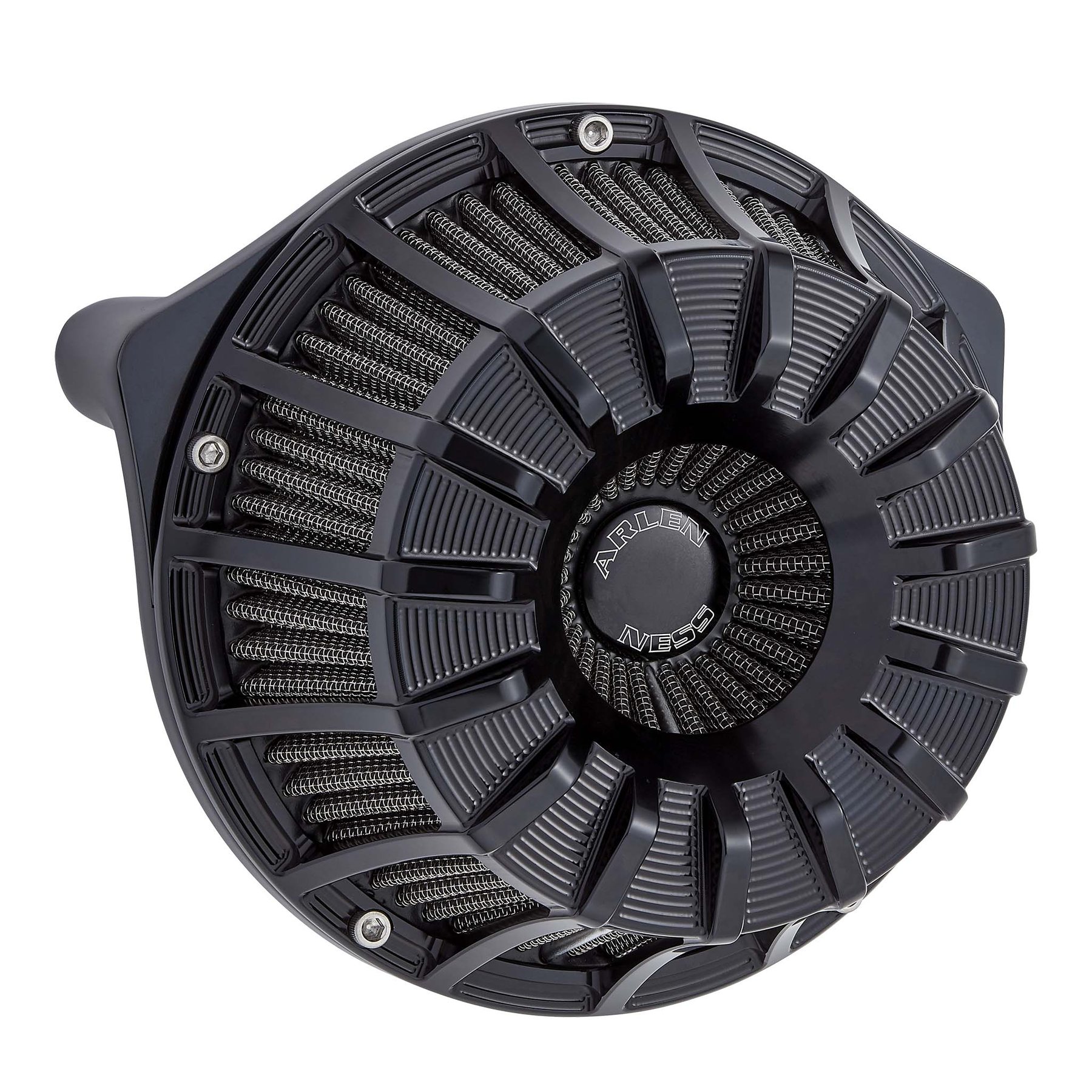 Arlen Ness 15 Spoke Inverted Series Air Cleaner Black Harley