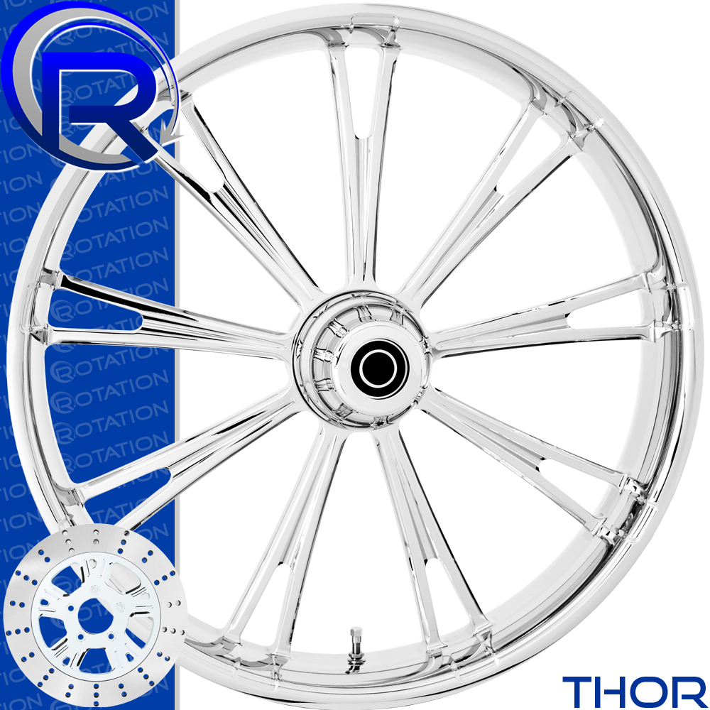 Rotation Thor Chrome Softail Dyna VRod Sportster Wheel