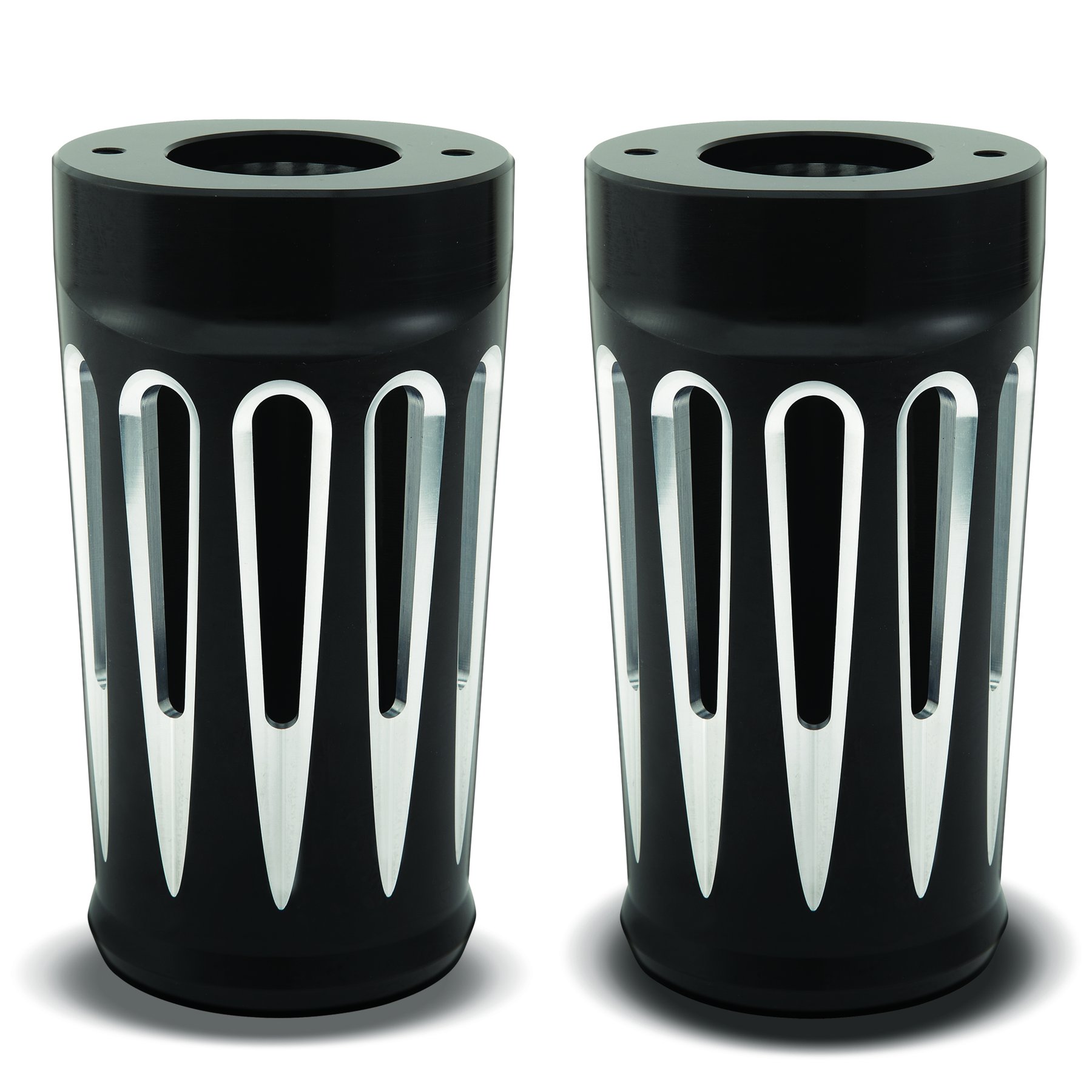 Arlen Ness Deep Cut Fork Cans Black Harley | rotationwheels.com