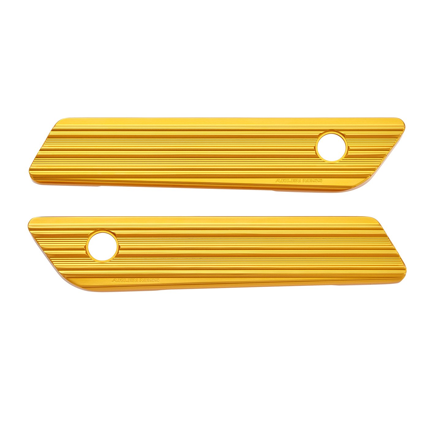 Arlen Ness 10 Gauge Saddlebag Latch Covers Gold