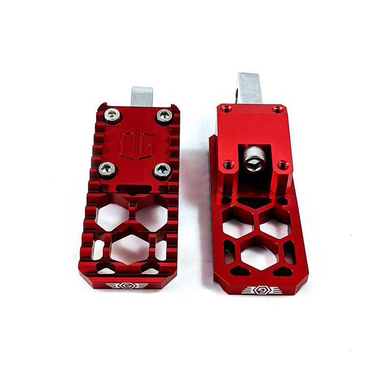 Original Garage Moto Bagger Honeycomp V3 Mini Foot Pegs Red