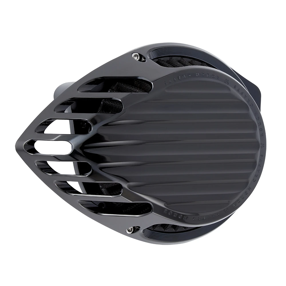 Arlen Ness Rough Crafts Finned Air Cleaner All Black