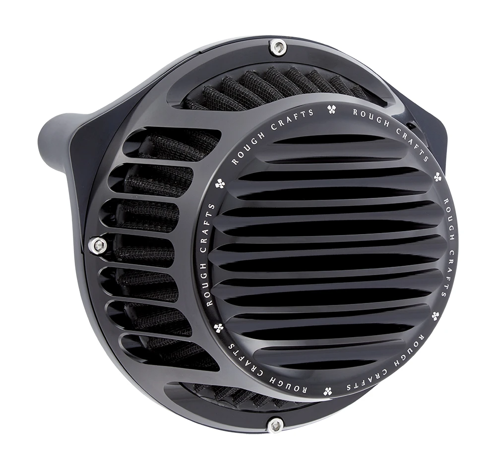 Arlen Ness Rough Crafts Round Air Cleaner All Black