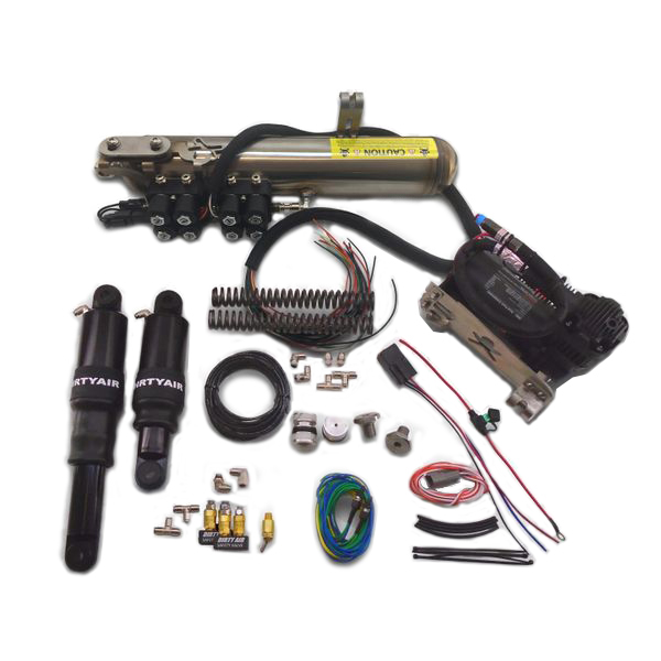 Dirty Works Dirty Air "EL GRANDE" 8-Valve Front & Rear Complete Fast Up Tank System Touring