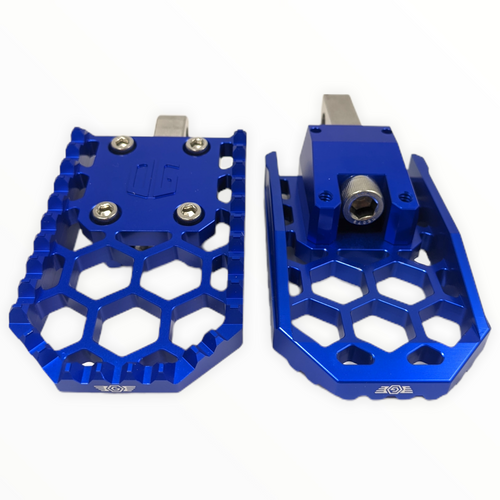 Original Garage Moto Bagger Honeycomp V3 Foot Pegs Blue