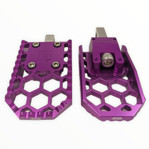 Original Garage Moto Bagger Honeycomp V3 Foot Pegs Purple