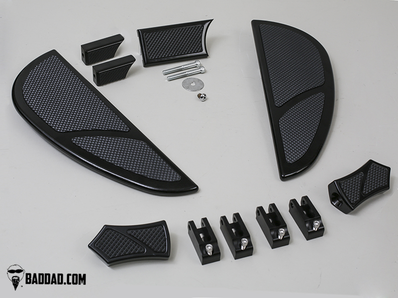 Bad Dad Floorboard Kit 905 Black Harley | rotationwheels.com