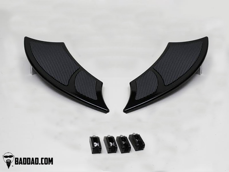 Bad Dad Front Floorboards 992 Black Harley | rotationwheels.com