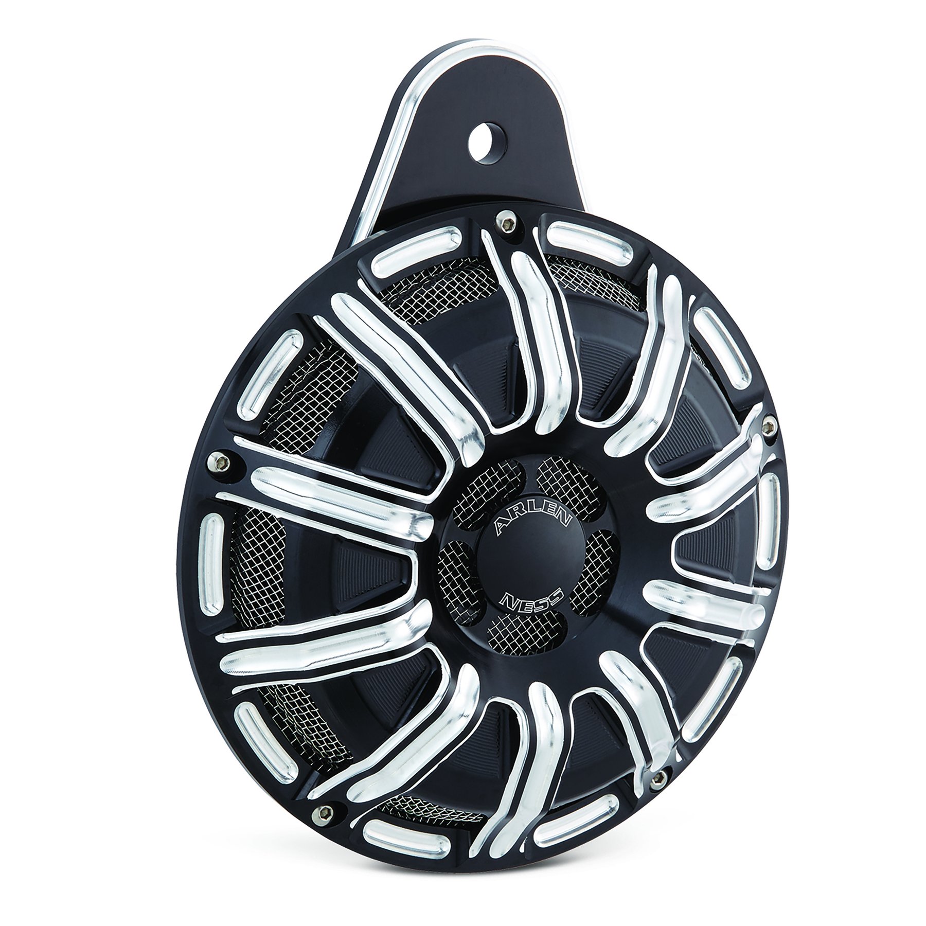 Arlen Ness 10 Gauge Billet Horn Kit Black Cut