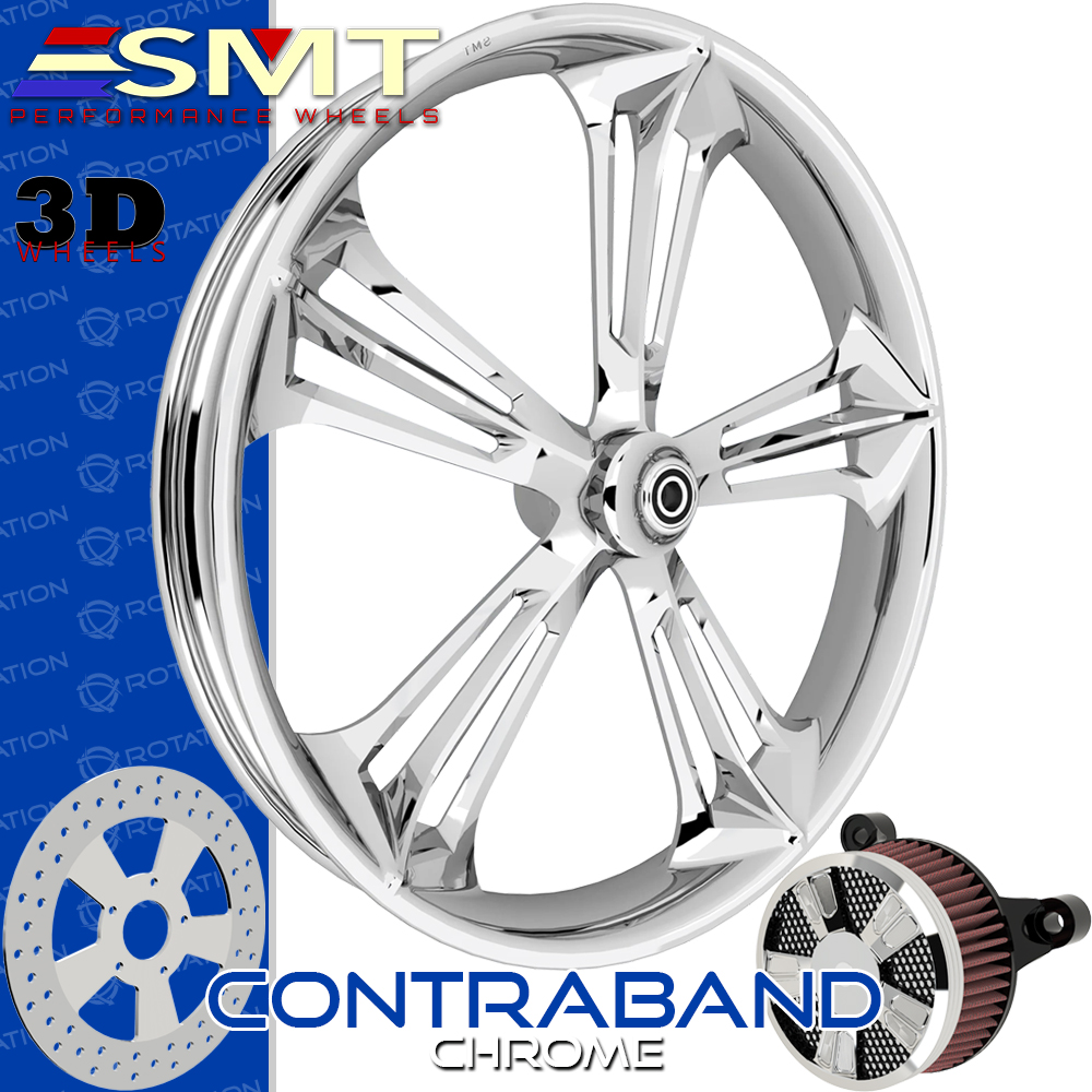 SMT Machining Contra Band 3D Chrome Custom Wheel