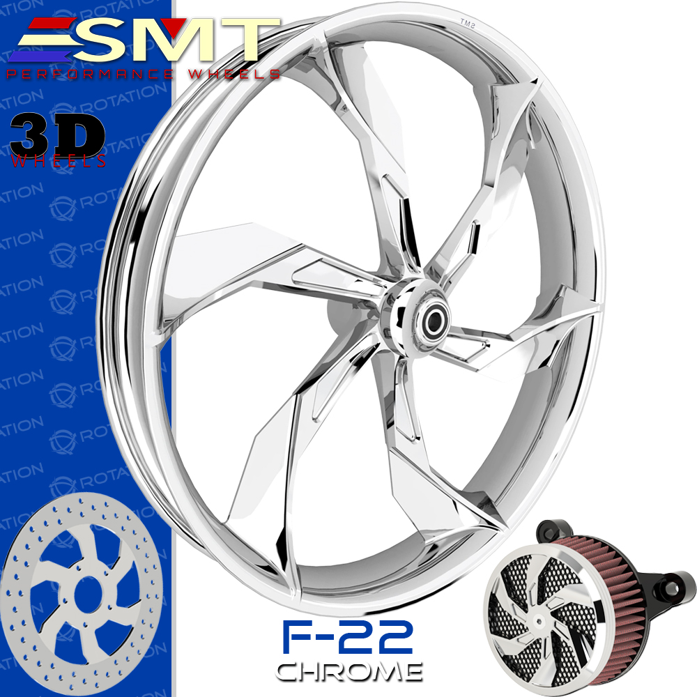 SMT Machining F-22 3D Chrome Custom Wheel