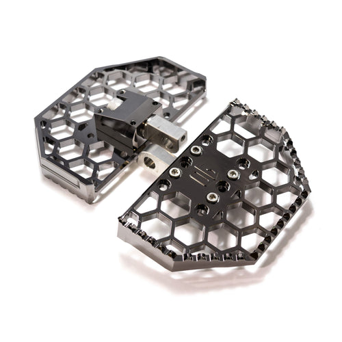 Original Garage Moto Bagger Honeycomp v3 Mini Floorboards Black Chrome