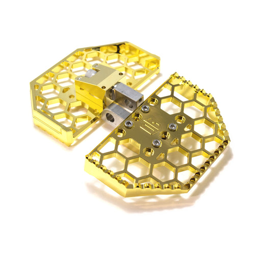 Original Garage Moto Bagger Honeycomp v3 Mini Floorboards Gold Plating