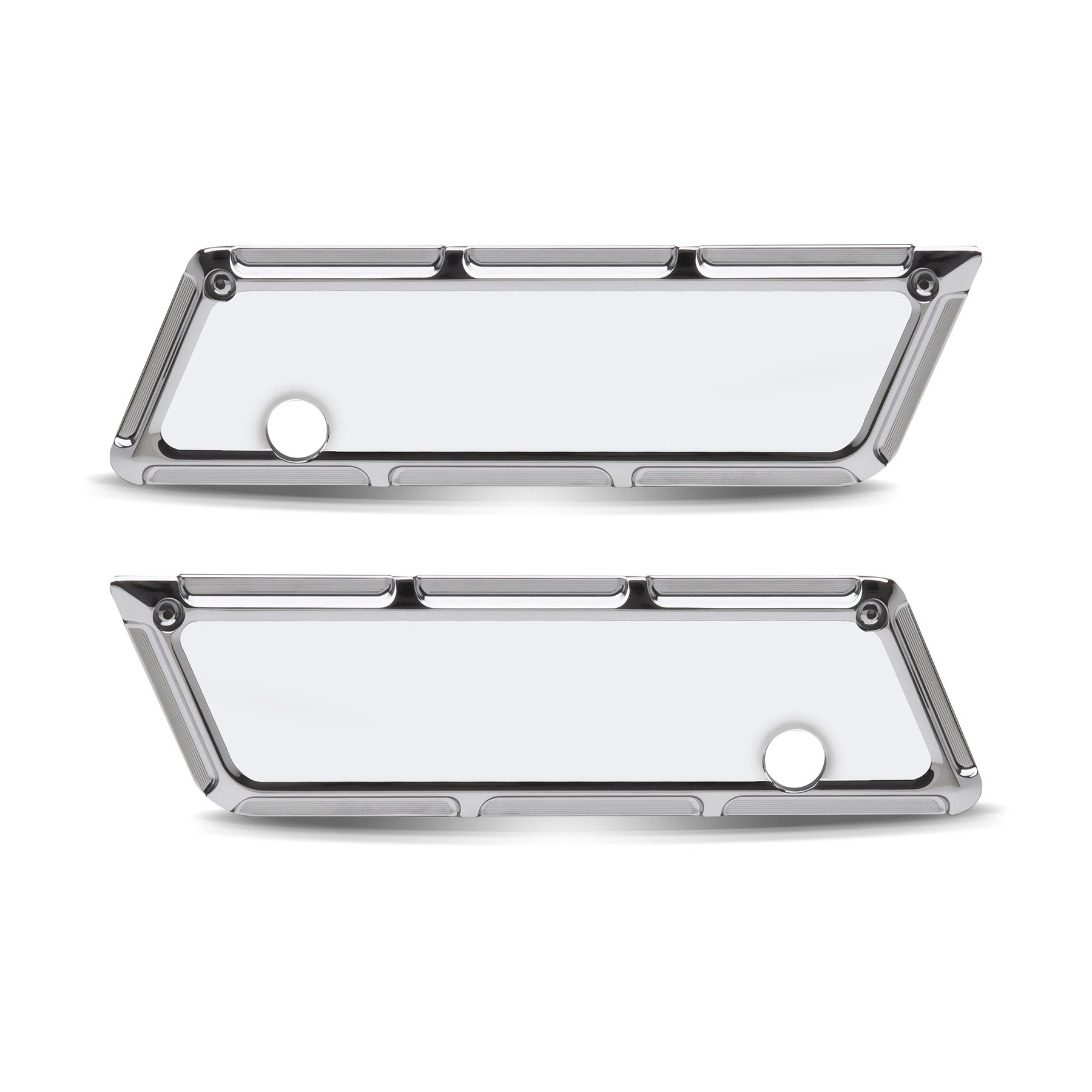 Arlen Ness Beveled Saddlebag Latch Covers Chrome