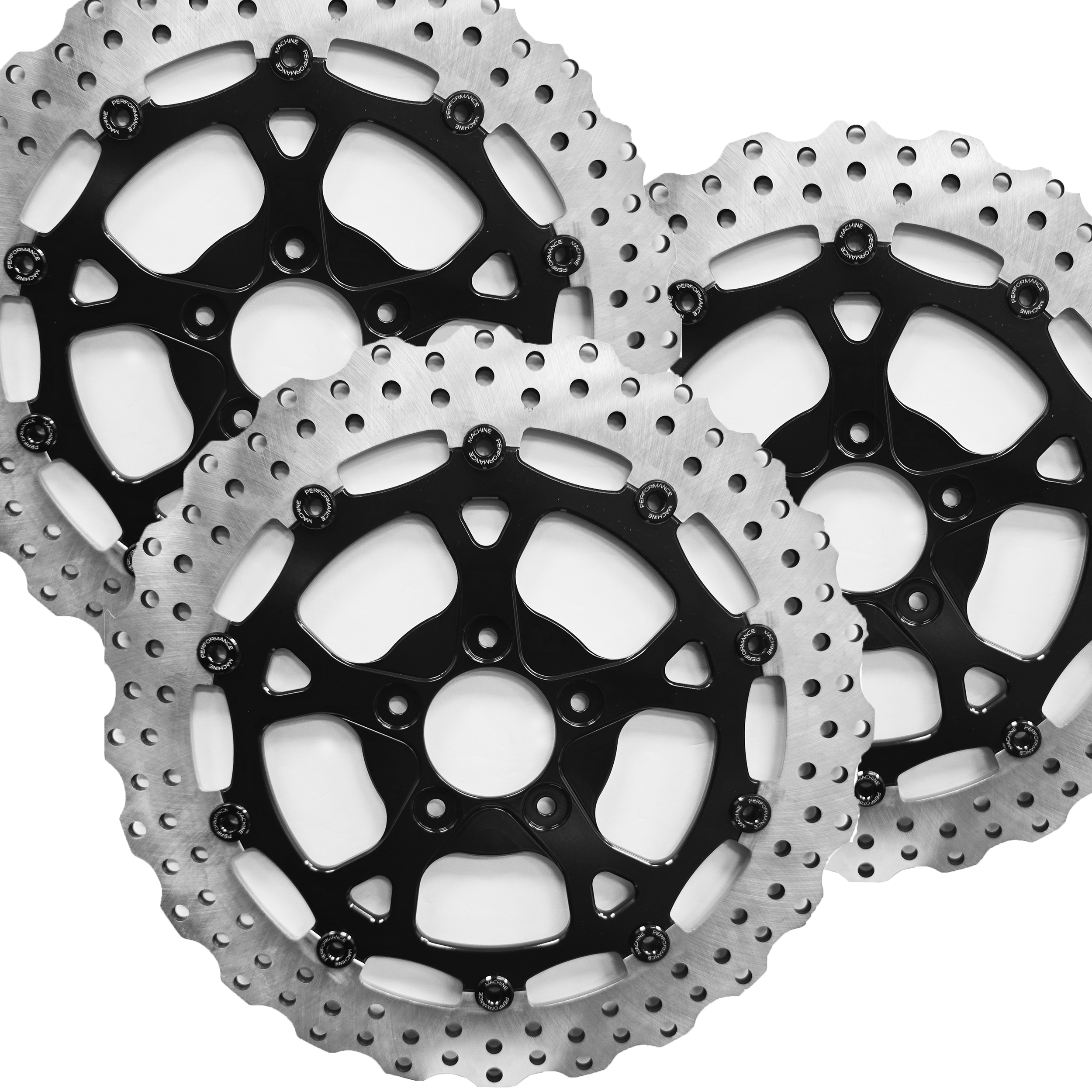 PM 11.5" 2 Fronts 1 Rear Dominator Brake Rotors Black 00-07 Baggers HOT DEAL!