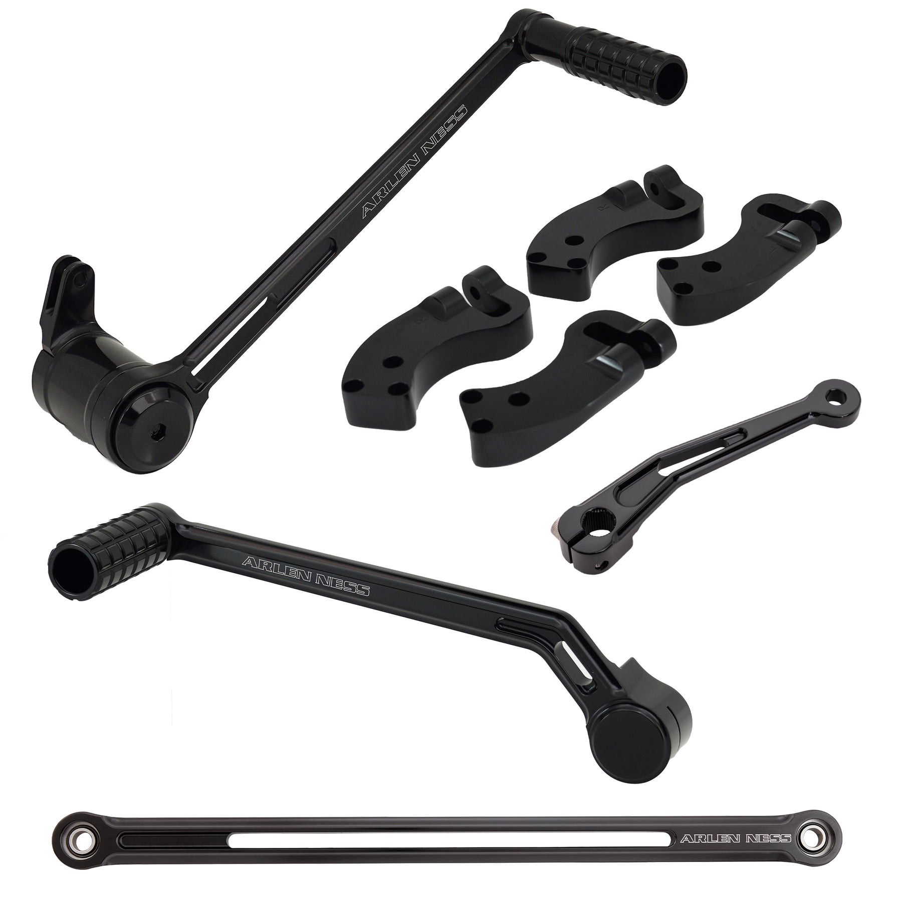 Arlen Ness +3" Extended Foot Control Kit Black
