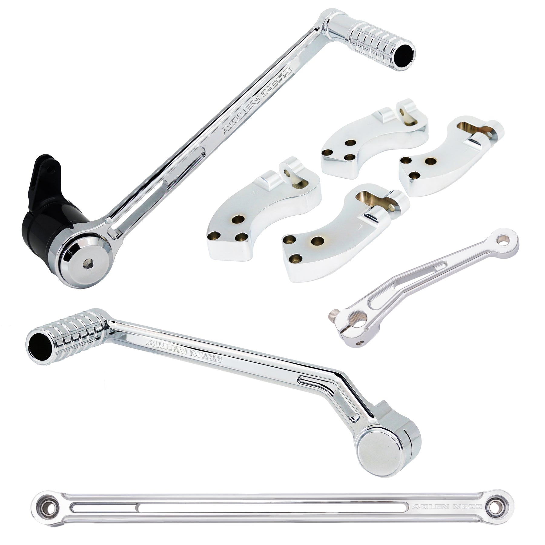 Arlen Ness +3" Extended Foot Control Kit Chrome