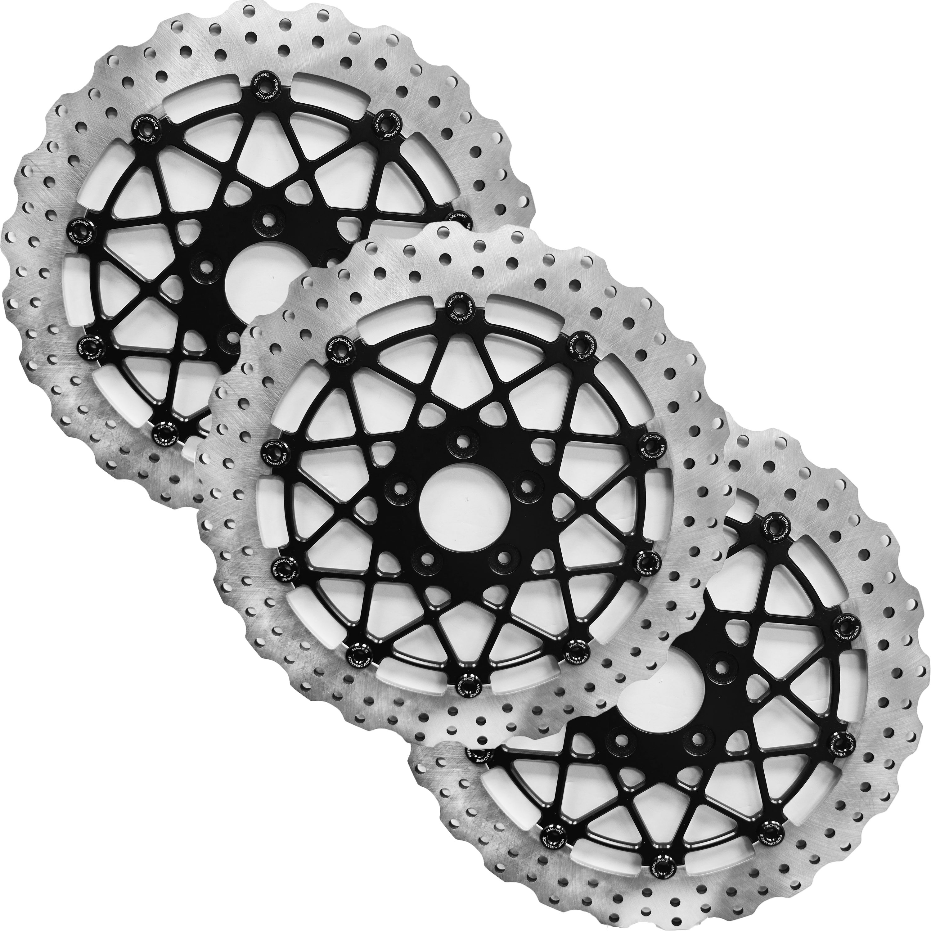 PM 11.5" 2 Fronts 1 Rear Speedstar Brake Rotors Black 00-07 Baggers HOT DEAL!