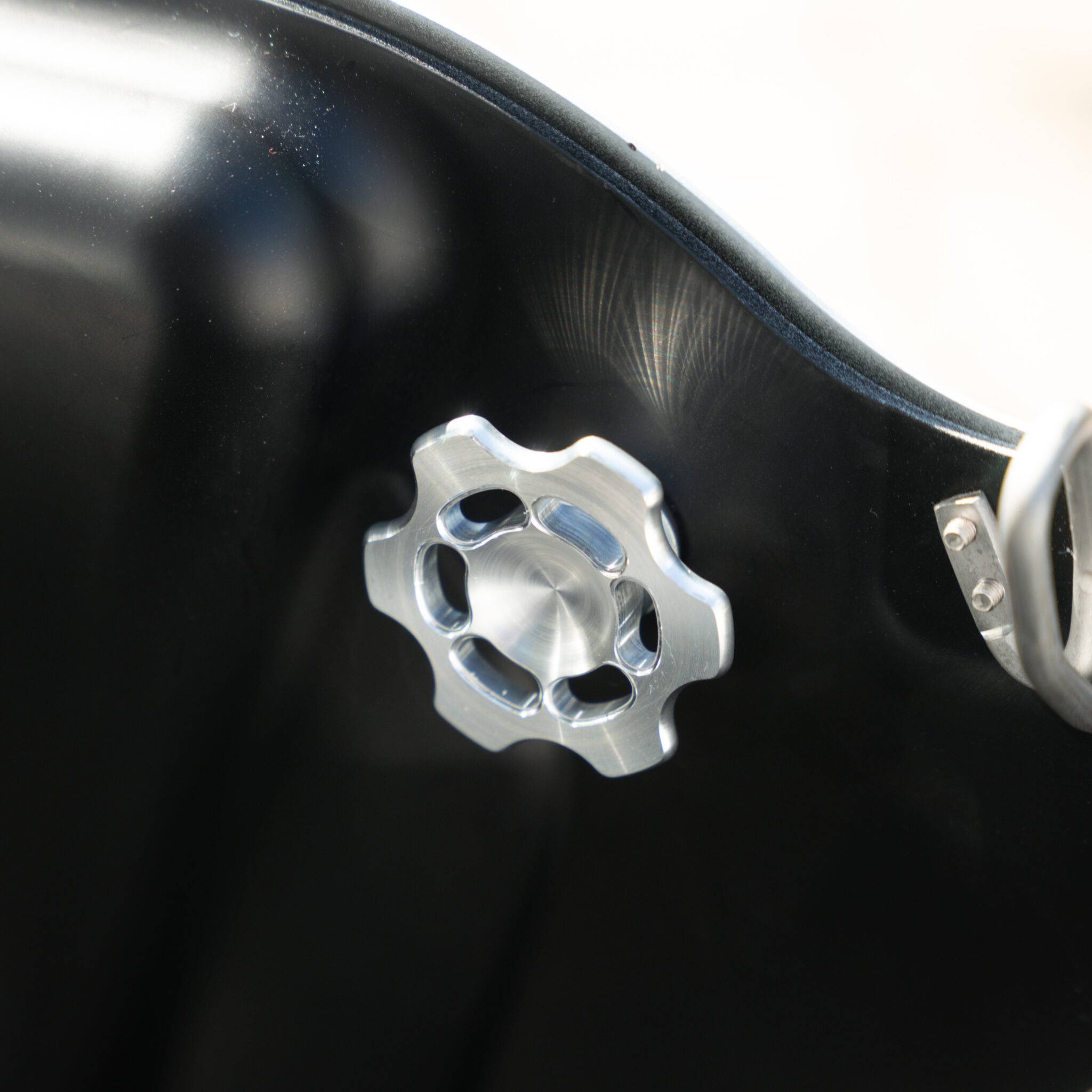 Speed By Design No Drama Saddlebag Speed Knobs Billet Aluminum Raw 2014+ Harleys