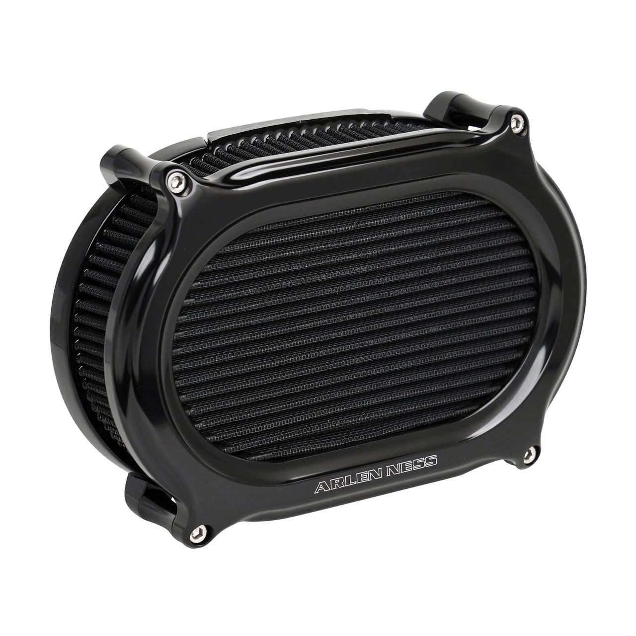 Arlen Ness Oval Stage 2 Air Cleaner Complete Kit All Black
