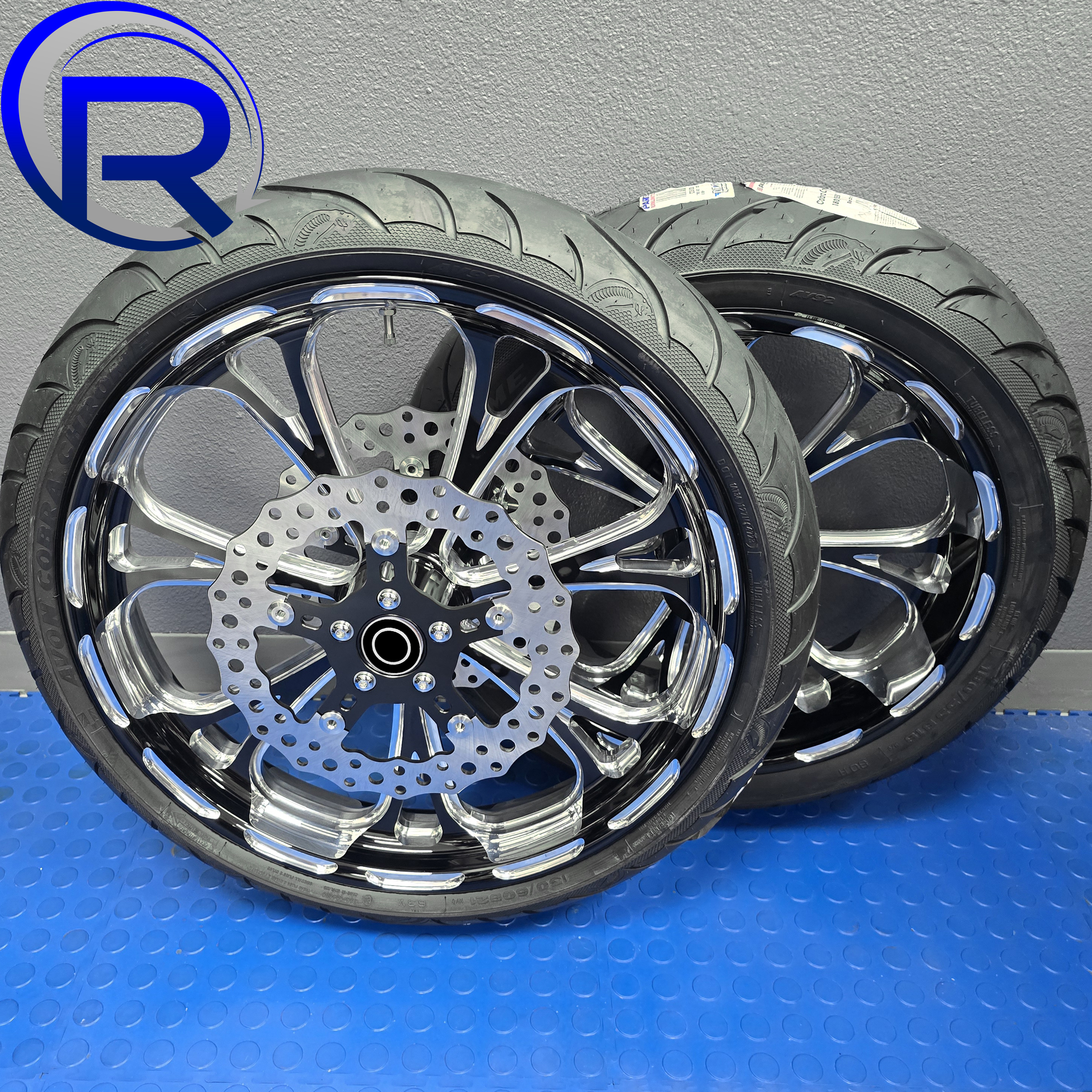 21" 18" Performance Machine Virtue Wheels Rotors Tires Package HOT DEAL!