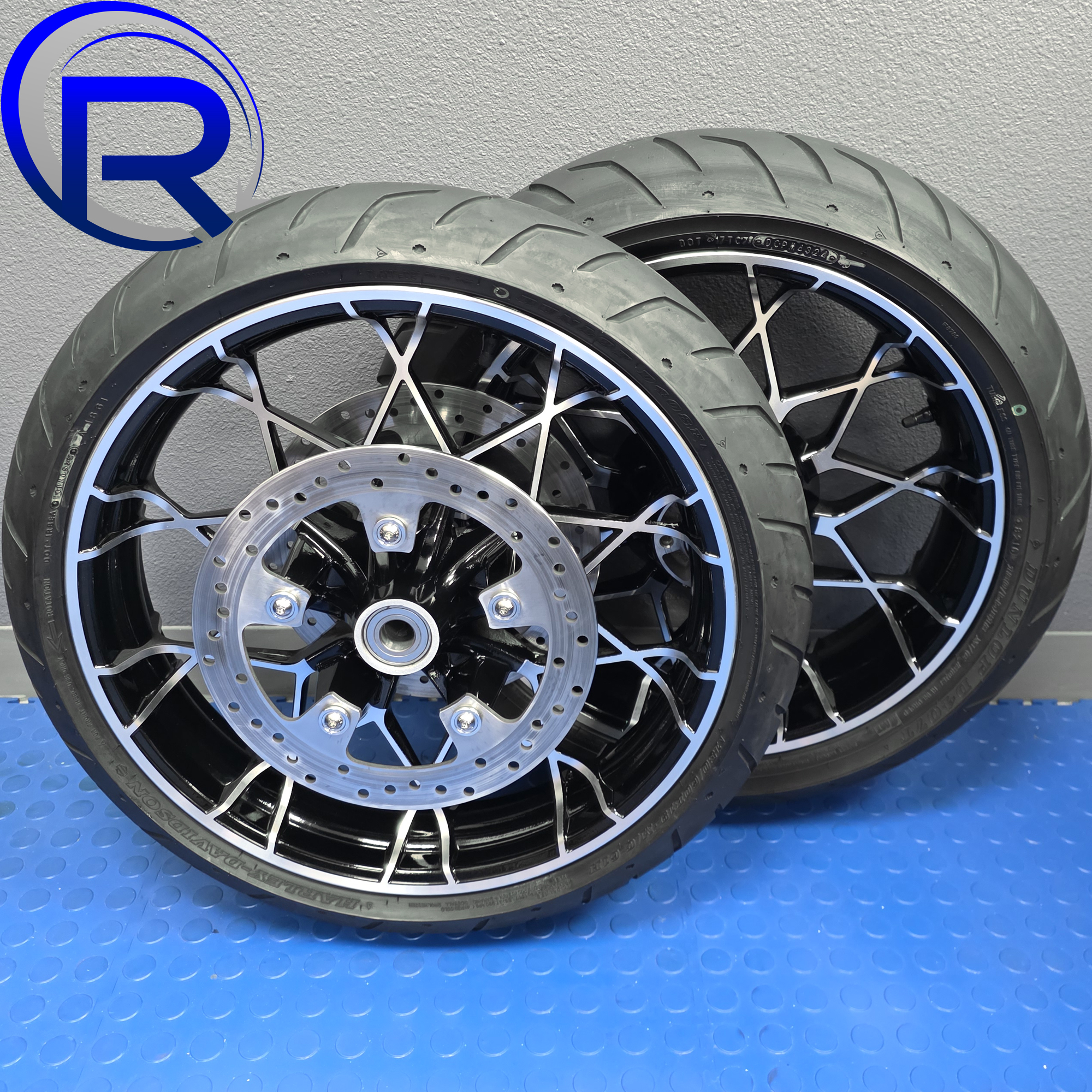 19" 18" Harley Prodigy Contrast Take-Off Wheels Tires & Rotors Package 09+ Harley Bagger HOT DEAL!