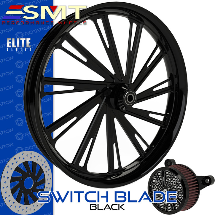 SMT Machining Switch Blade Black Harley Wheel | rotationwheels.com